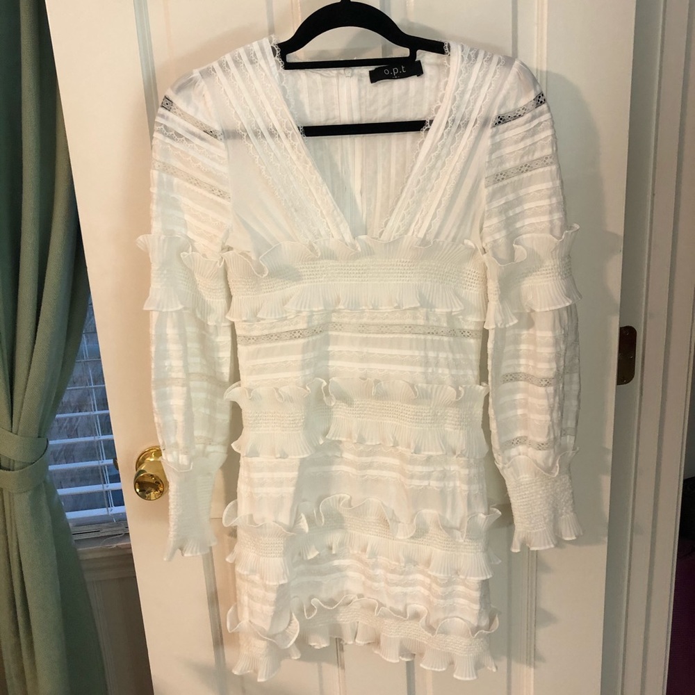 O.P.T white long sleeve dress